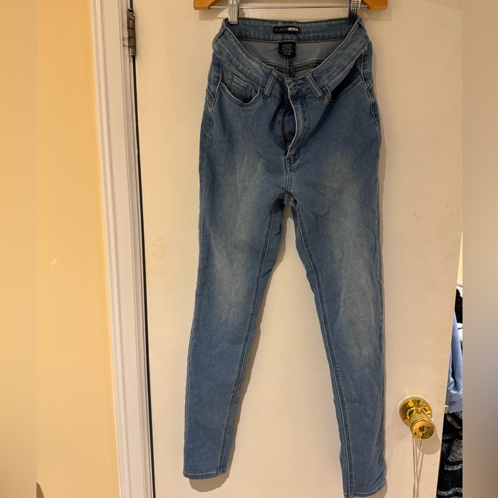 Fashion Nova Classic Blue Denim Pants